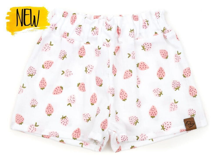 Paperbag Shorts | Musselin | Erdbeere