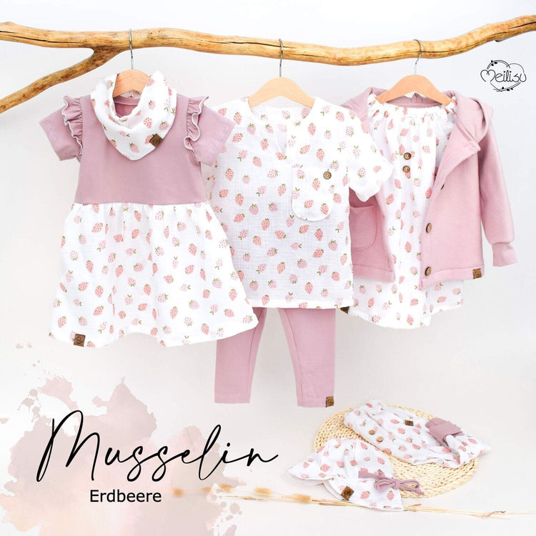 Paperbag Shorts | Musselin | Erdbeere