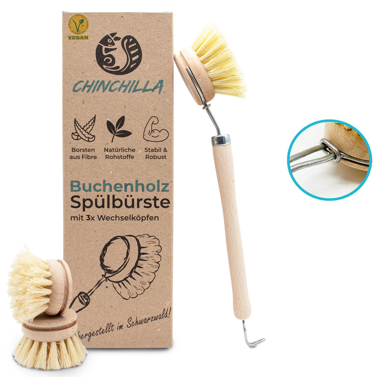 nachhaltige spülbürste, holzspülbürste, naturborsten, holzbürste plastikfreie küchenbürste, topfbürste naturfasern fibre