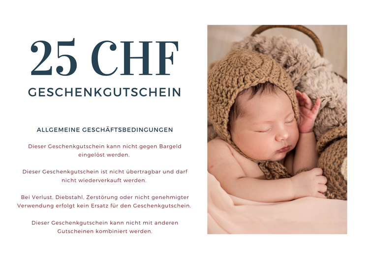 Geschenkgutschein zur Geburt eines Kindes