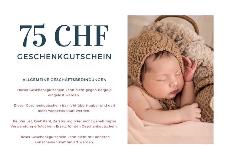 Geschenkgutschein zur Geburt eines Kindes