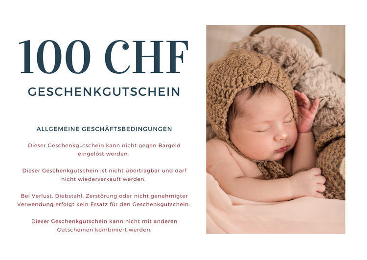 Geschenkgutschein zur Geburt eines Kindes