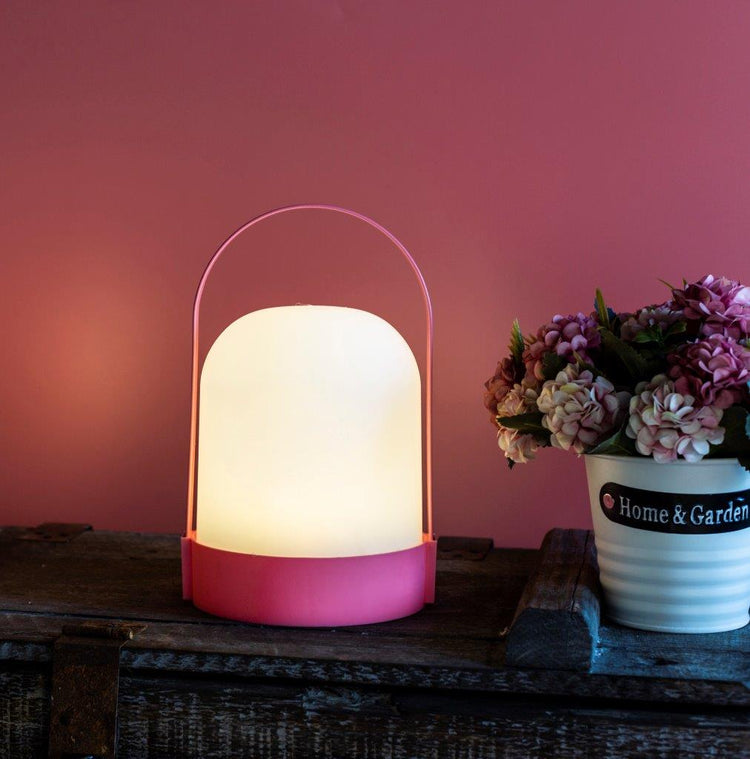 LED Lampe mit Kunststoff-Haube türkis