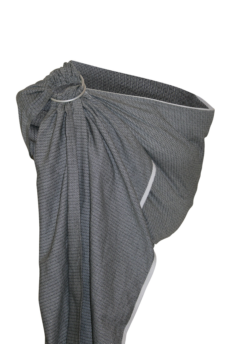 Storchenwiege Ring Sling Leo schwarz-weiss