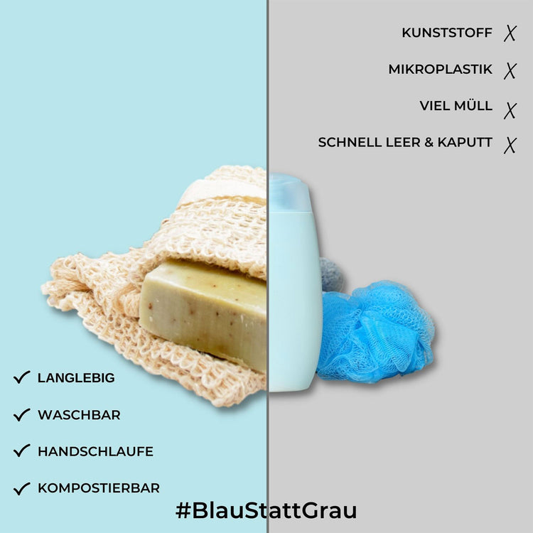 Seifensack, Peelinghandschuh, Schlaufe, Säckchen für Seife, Aufbewahrung für Seife, Seifenstück