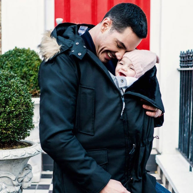 Tragejacke Merinowolle Umstandsjacke Winter Blau Milchshake