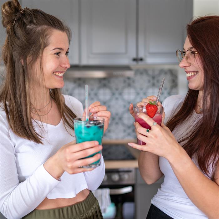 Glas Trinkhalme mit Reinigungsbürste ideal für jeden Haushalt
