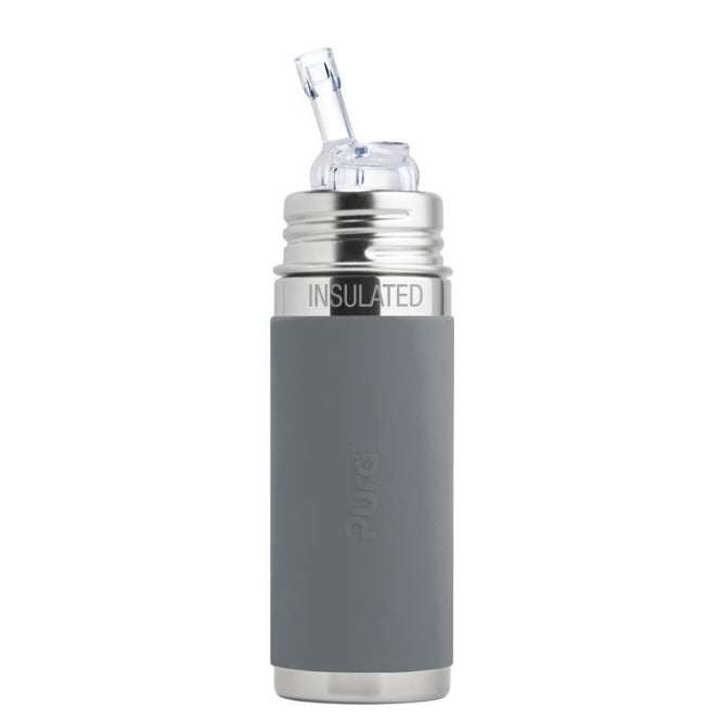 Pura Trinkhalm Isolierflasche 260 ml Slate