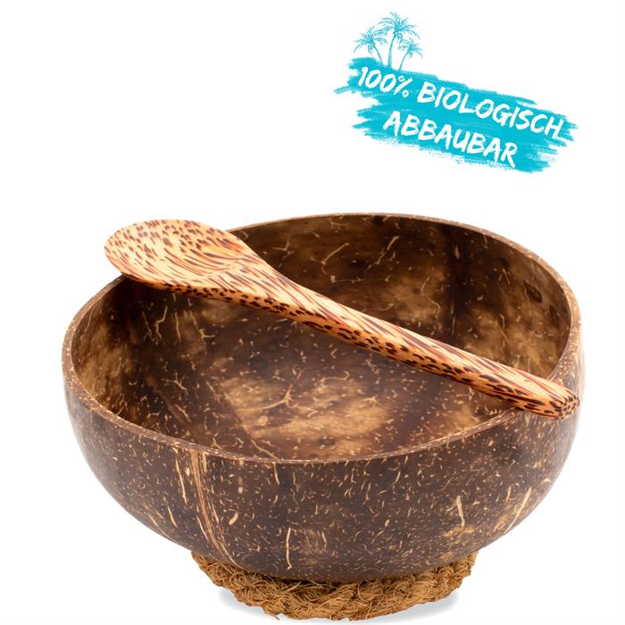 Hergestellt aus recycelten Kokosnüssen