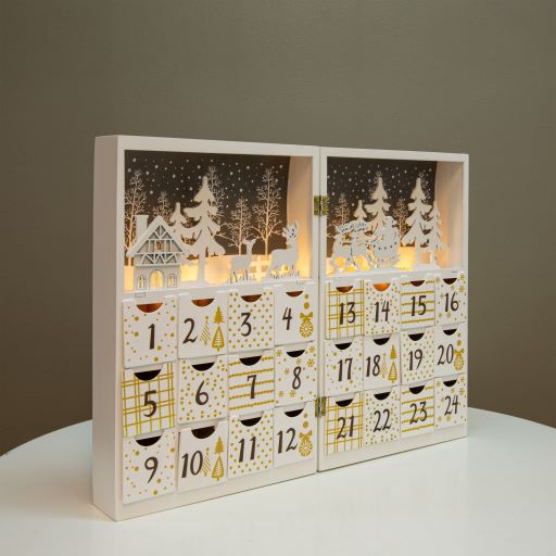 Adventskalender mit 8 LED Lichtern