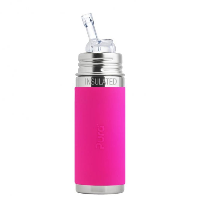 Pura Trinkhalm Isolierflasche 260 ml Pink
