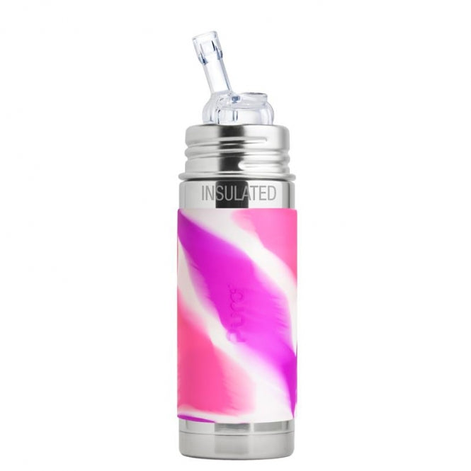 Pura Trinkhalm Isolierflasche 260 ml PinkSwirl