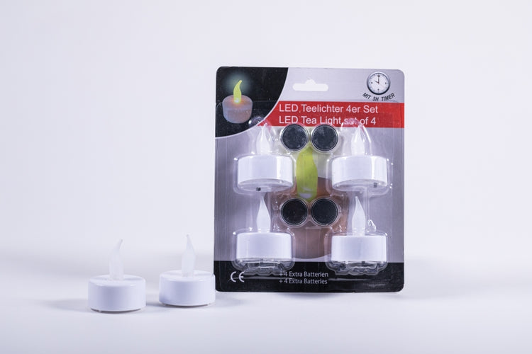 LED Teelicht 4er Set inkl. Batterien
