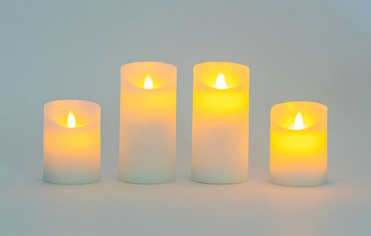LED Wachskerze mit beweglicher Flamme 4er Set
