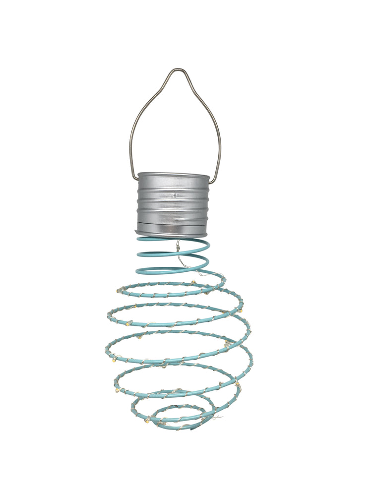 Solar Spiral LED-Hängelampe in türkis, Led Solar Lampe