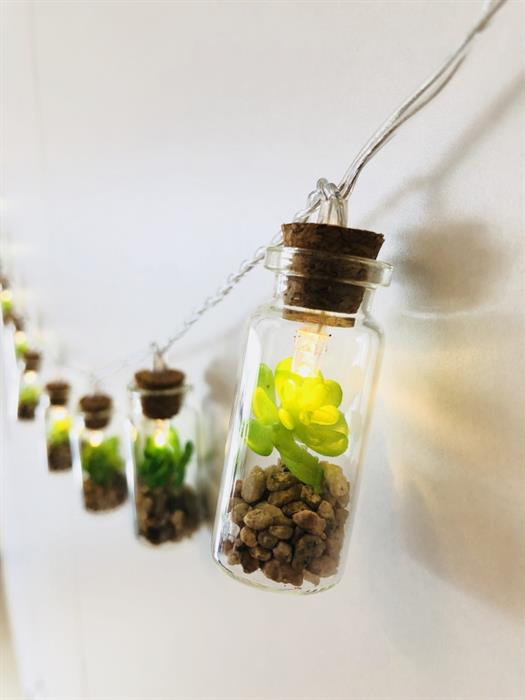 LED Lichterkette 10 LED Kaktus im Glas