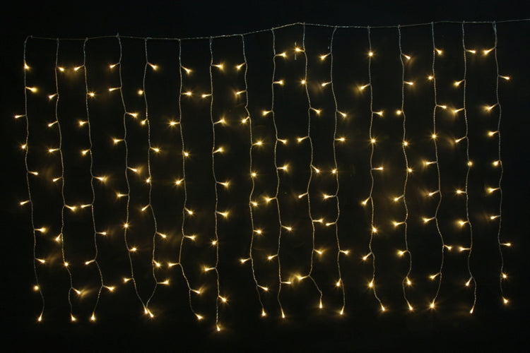 Stimmungsvoller Lichtervorhang mit 16 LED Strängen 160 cm breit